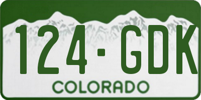 CO license plate 124GDK