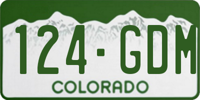 CO license plate 124GDM