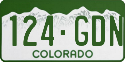 CO license plate 124GDN