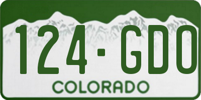 CO license plate 124GDO