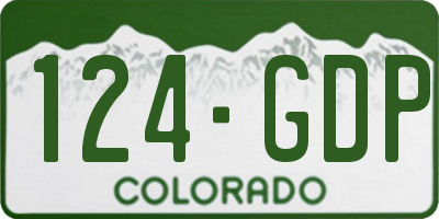 CO license plate 124GDP