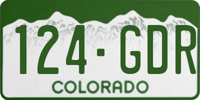 CO license plate 124GDR