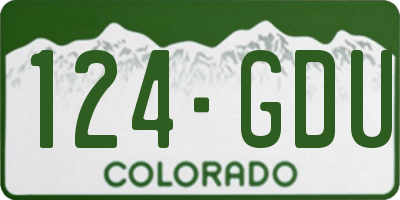 CO license plate 124GDU