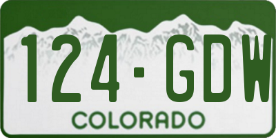 CO license plate 124GDW