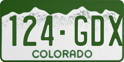 CO license plate 124GDX