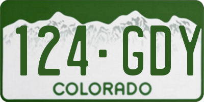 CO license plate 124GDY