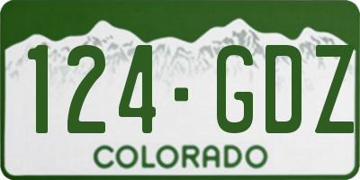 CO license plate 124GDZ