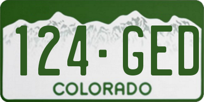 CO license plate 124GED