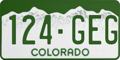 CO license plate 124GEG