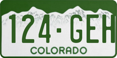 CO license plate 124GEH