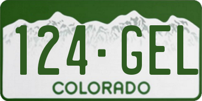 CO license plate 124GEL