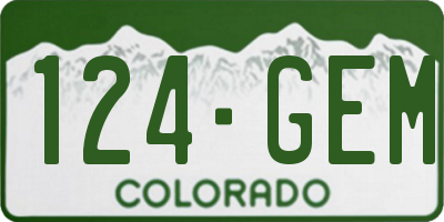 CO license plate 124GEM