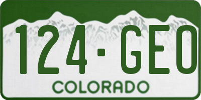 CO license plate 124GEO