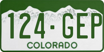 CO license plate 124GEP