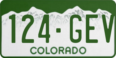 CO license plate 124GEV