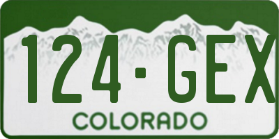 CO license plate 124GEX
