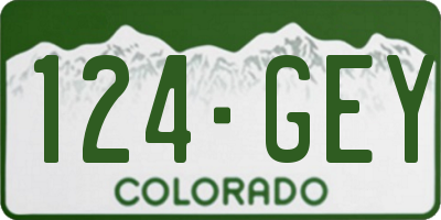 CO license plate 124GEY