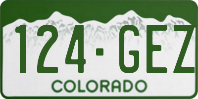 CO license plate 124GEZ