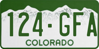 CO license plate 124GFA