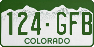 CO license plate 124GFB