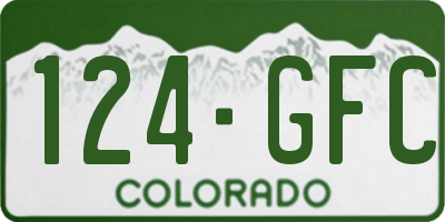 CO license plate 124GFC