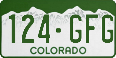 CO license plate 124GFG