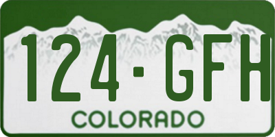 CO license plate 124GFH