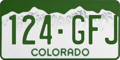 CO license plate 124GFJ