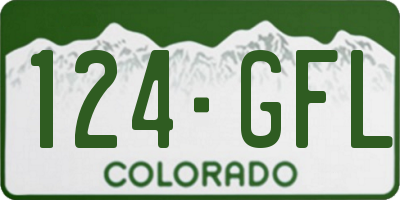 CO license plate 124GFL