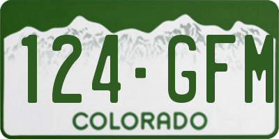 CO license plate 124GFM