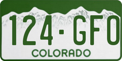 CO license plate 124GFO