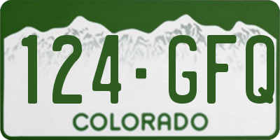 CO license plate 124GFQ