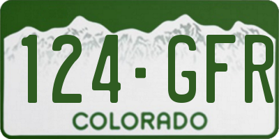 CO license plate 124GFR