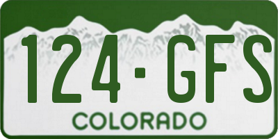 CO license plate 124GFS