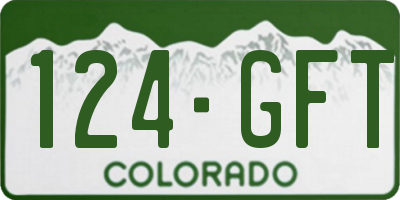 CO license plate 124GFT