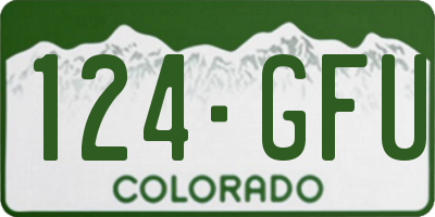 CO license plate 124GFU