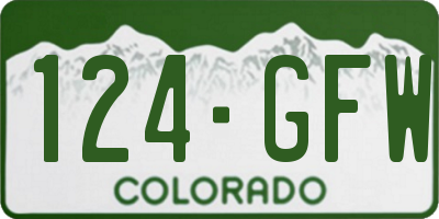 CO license plate 124GFW