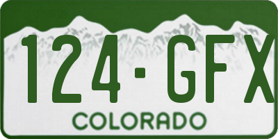 CO license plate 124GFX