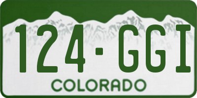 CO license plate 124GGI