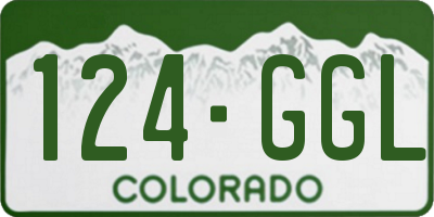 CO license plate 124GGL