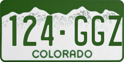CO license plate 124GGZ