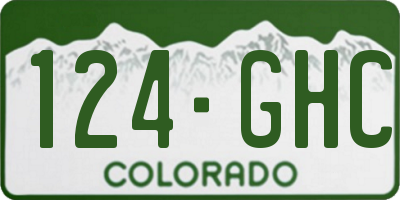 CO license plate 124GHC