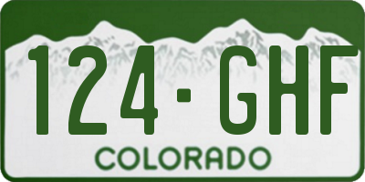 CO license plate 124GHF