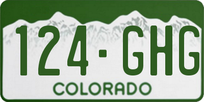 CO license plate 124GHG