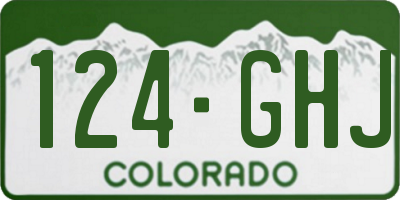 CO license plate 124GHJ