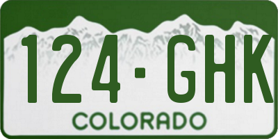 CO license plate 124GHK