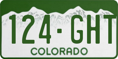 CO license plate 124GHT