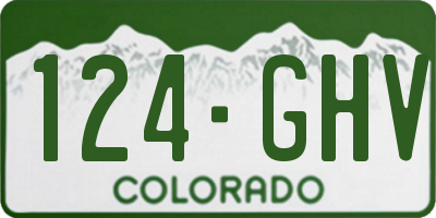 CO license plate 124GHV