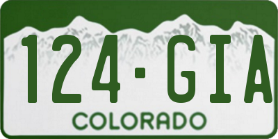 CO license plate 124GIA