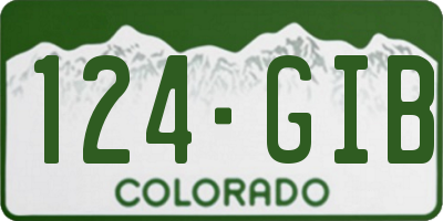 CO license plate 124GIB